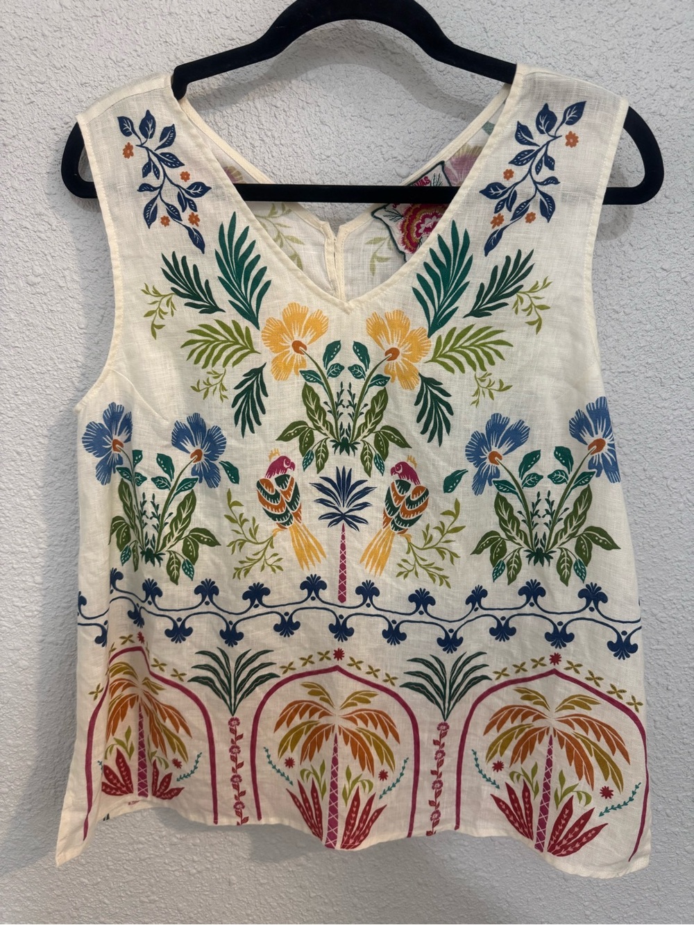 Johnny Was Soller Button Back Linen Tank